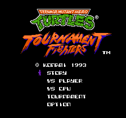 Teenage Mutant Hero Turtles - Tournament Fighters (Europe) Title Screen